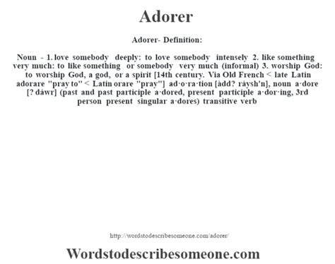 adorer definition and synonyms